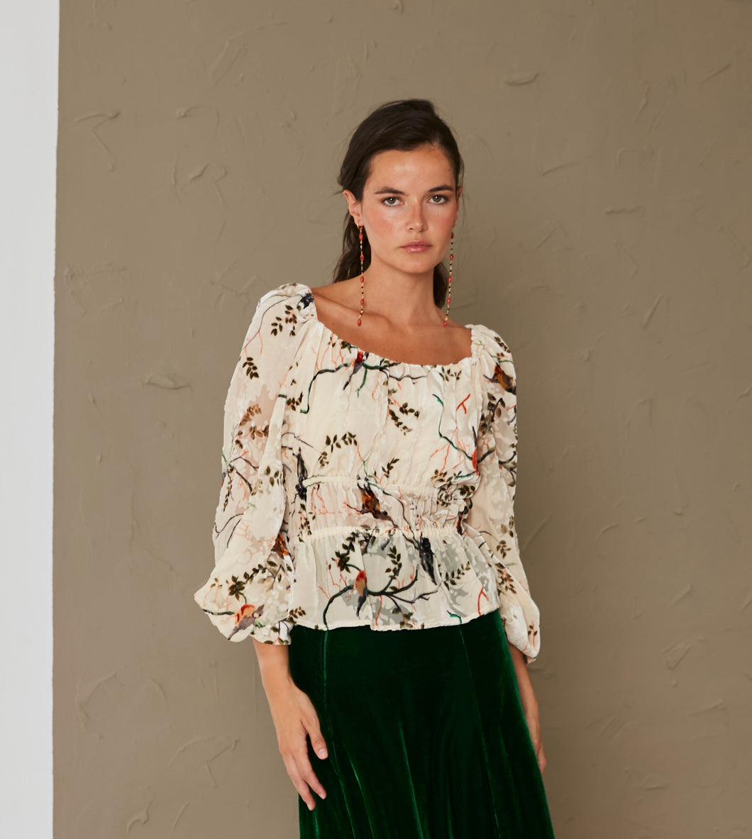 Blusa Caléndula estampada